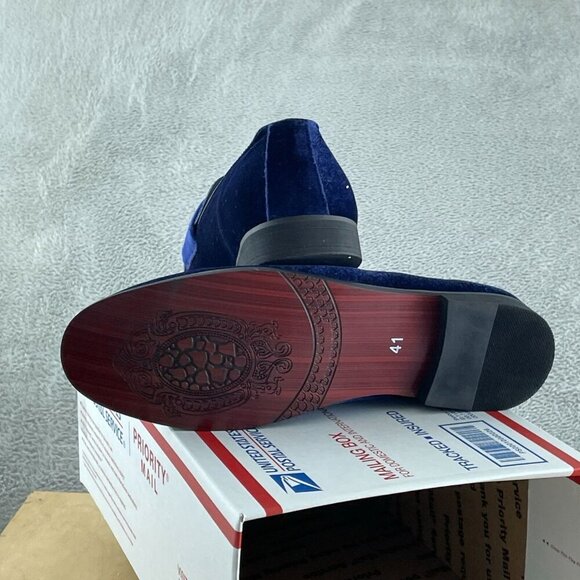 FLQL Men's Oxford Slip On Loafer Memory Foam Velvet Purple K26 Size 8 NWOB S119 - Picture 5 of 8